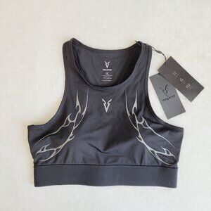 VEYND | V-Sculpt Graphic High Neck Sports Bra - Black